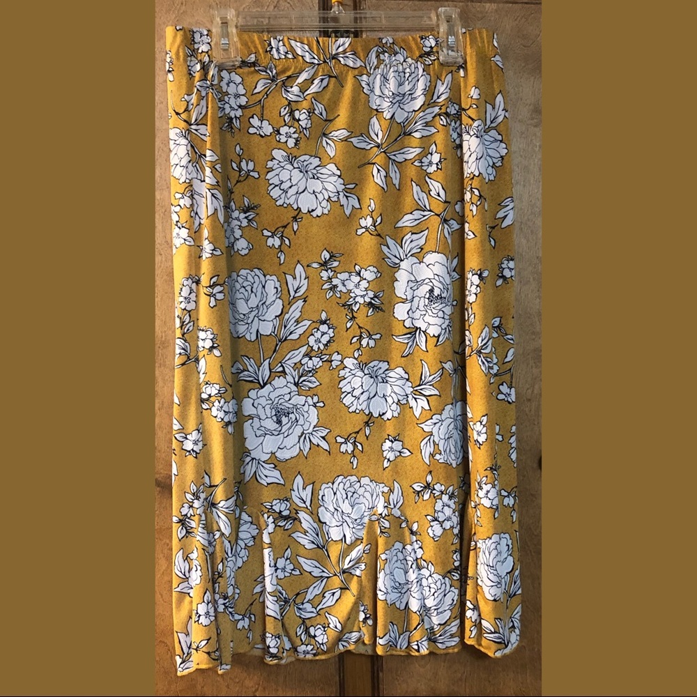 Floral Mustard Skirt